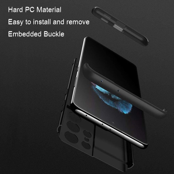 CaseUp Samsung Galaxy S21 Ultra Kılıf Triple Deluxe Shield Siyah 3